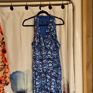 Nine West Blue and White Backless Dress